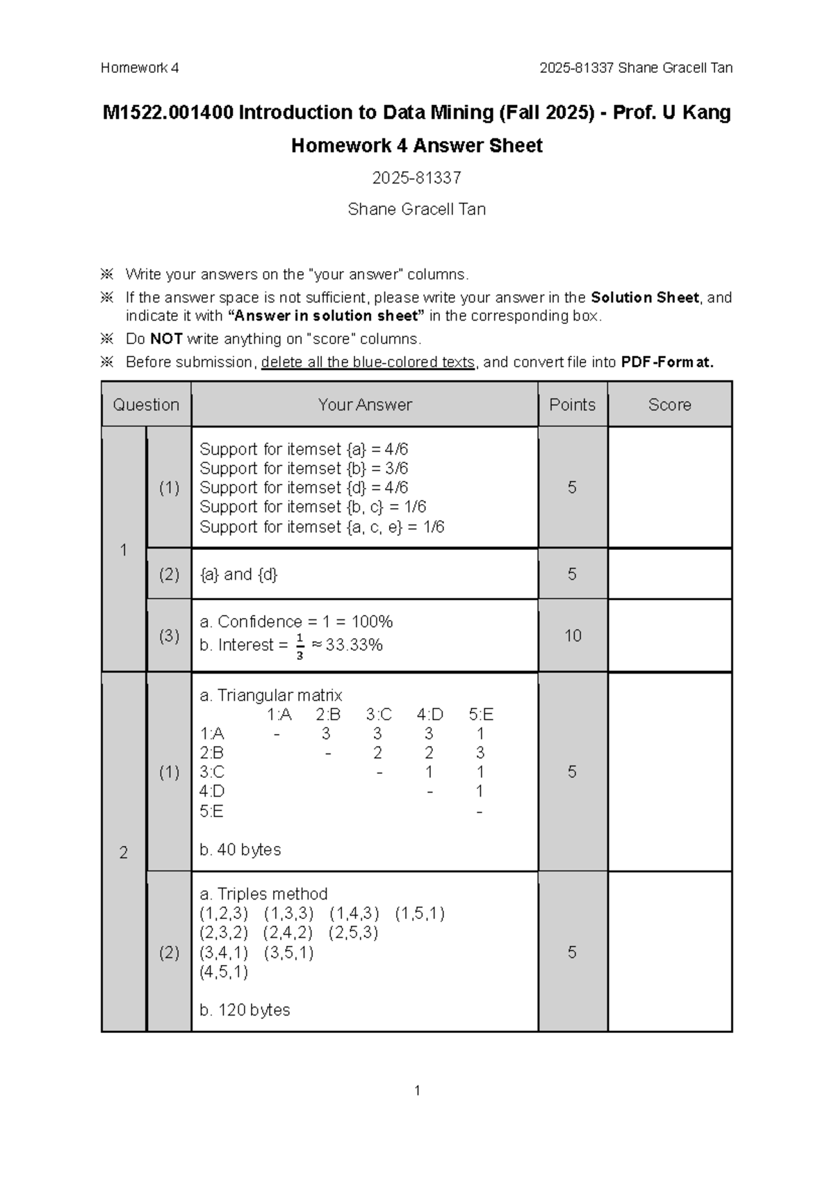Homework 4 Answers - M1522.001400 Intro to Data Mining - Studocu