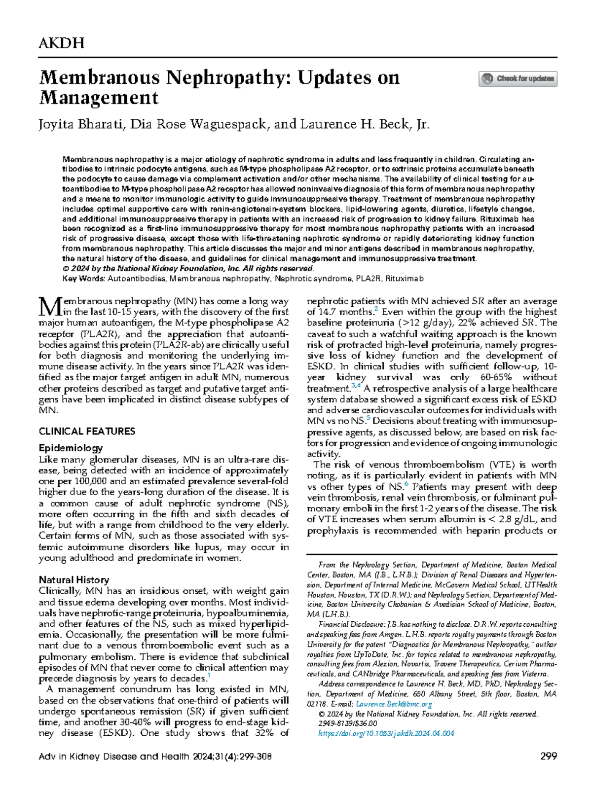AKDH Membranous Nephropathy Management Updates: A Comprehensive Review ...