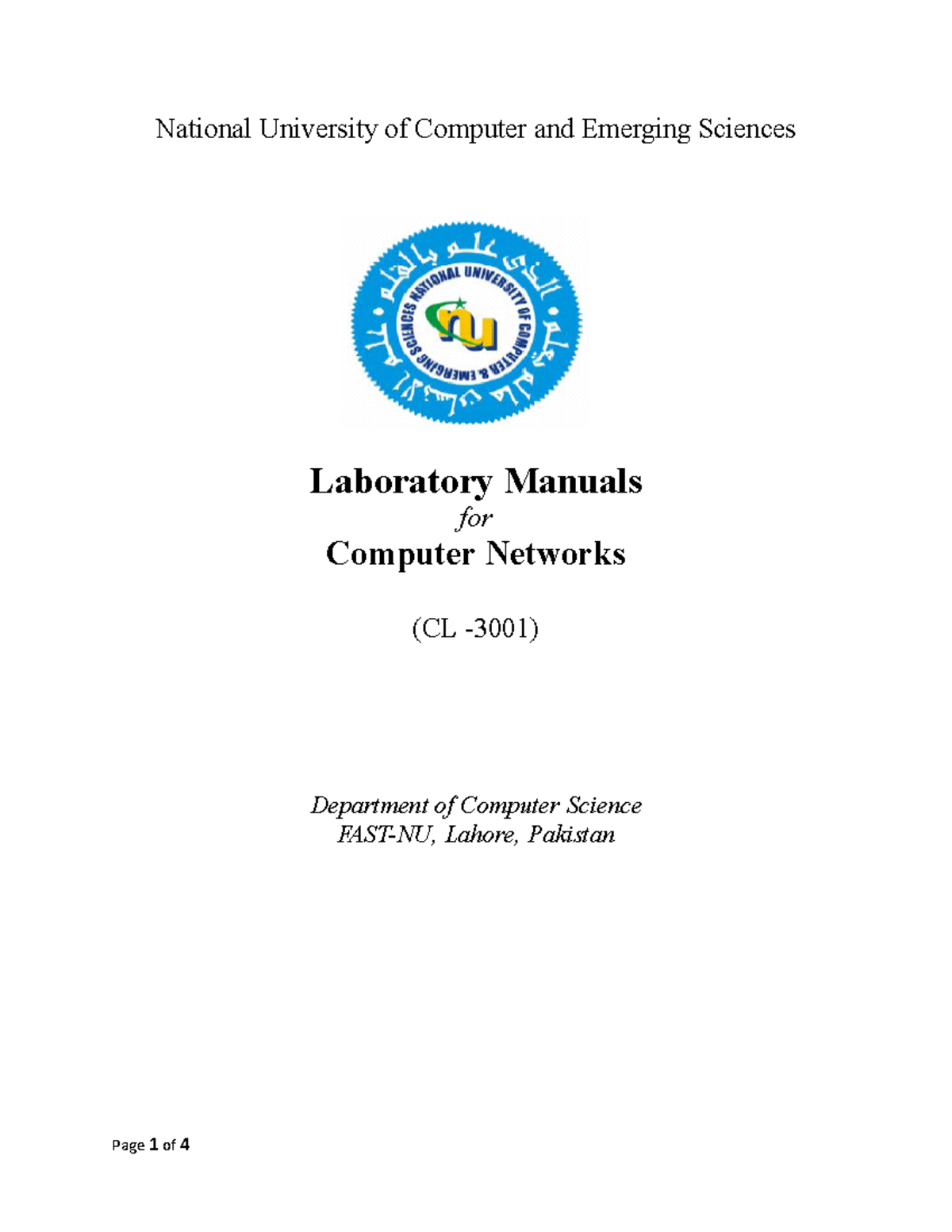 Lab Manual 2 - National University of Computer and Emerging Sciences ...