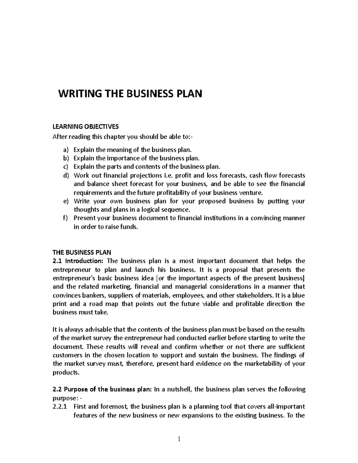 Writing a Comprehensive Business Plan - Guide for Entrepreneurs - Studocu
