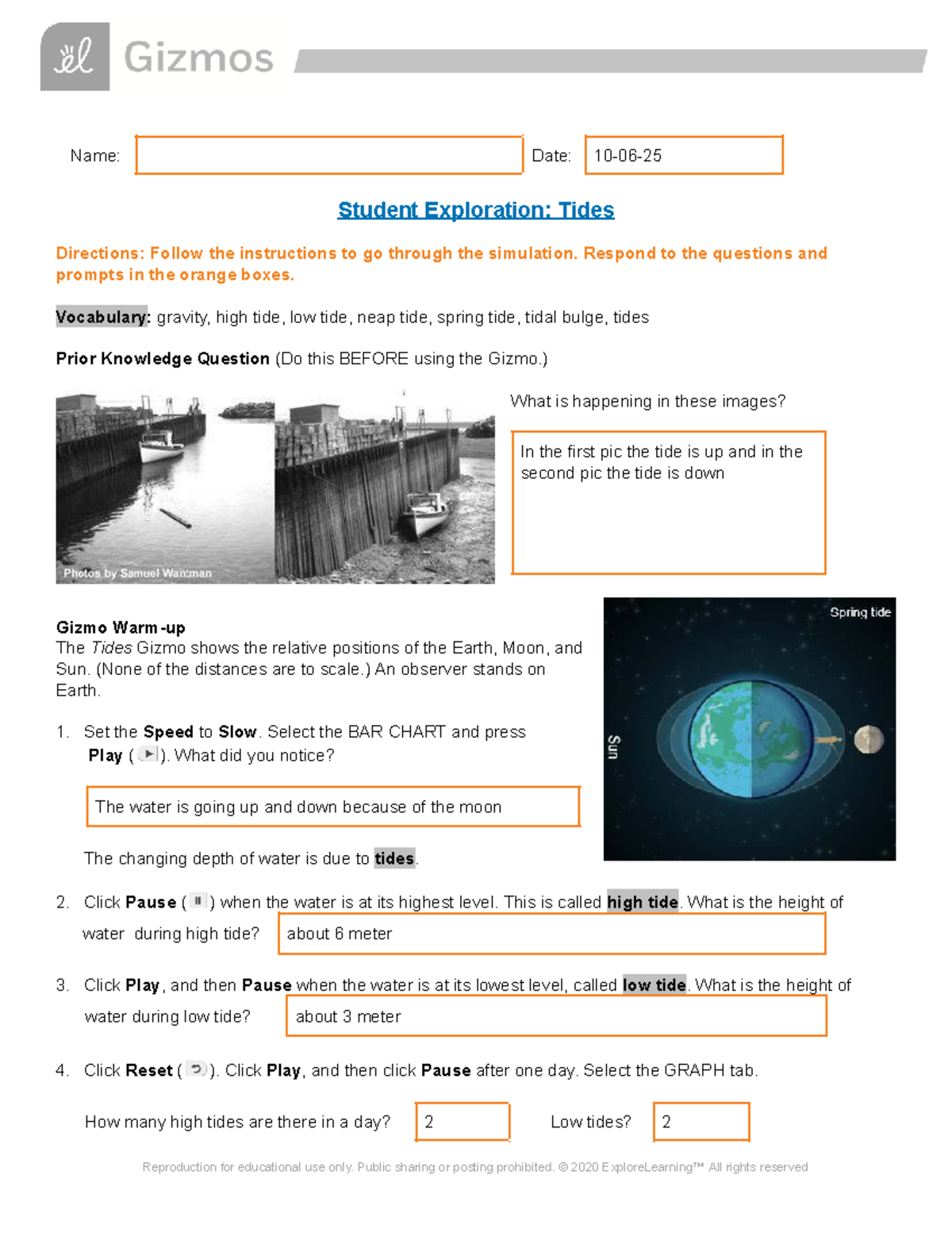 Lab Gizmo - Tides Exploration (Course Code: TIDE101) - Studocu