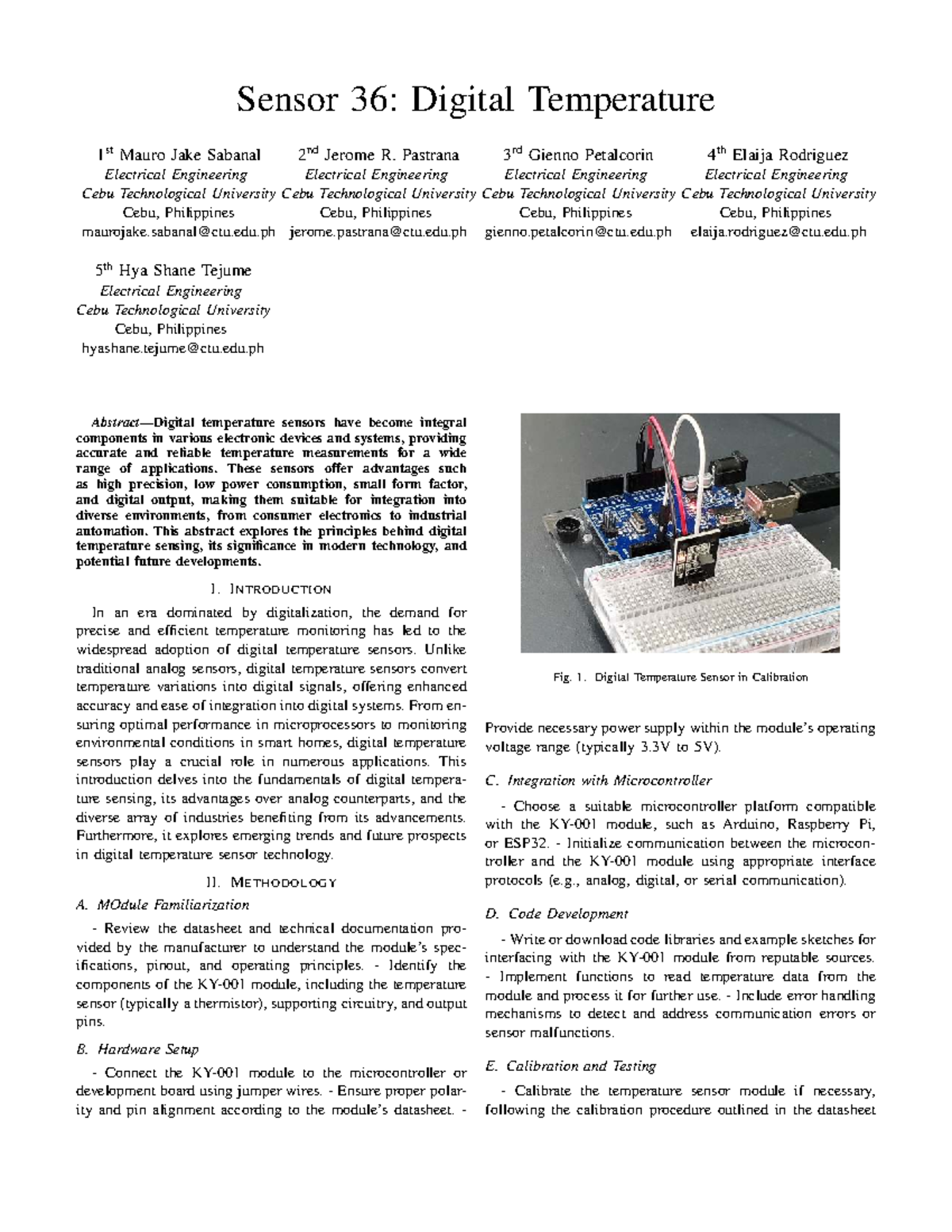 Sensor 36: Digital Temperature Sensor Overview and Methodology - Studocu