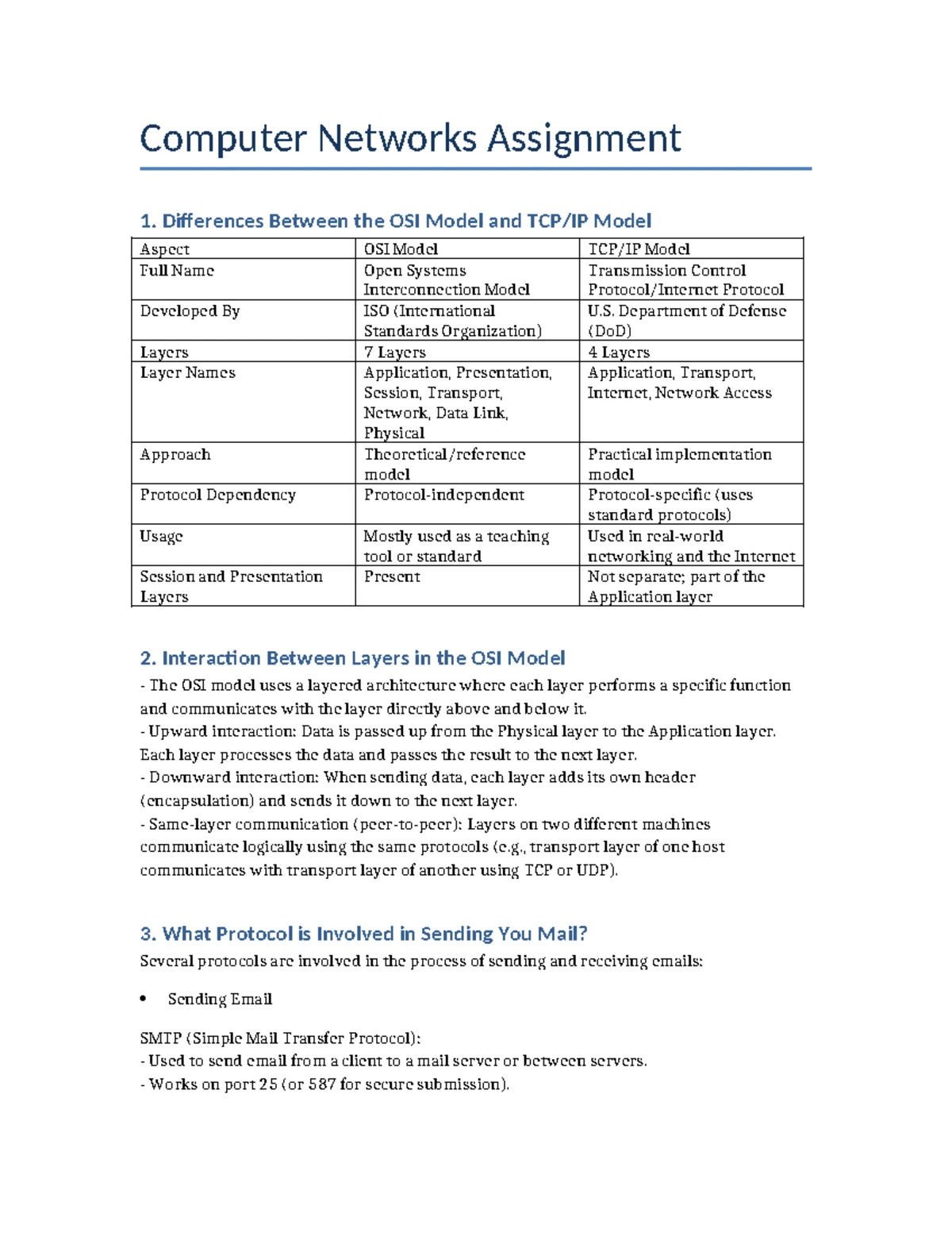 Computer Networks L1: Comprehensive Study Notes on OSI Model ...