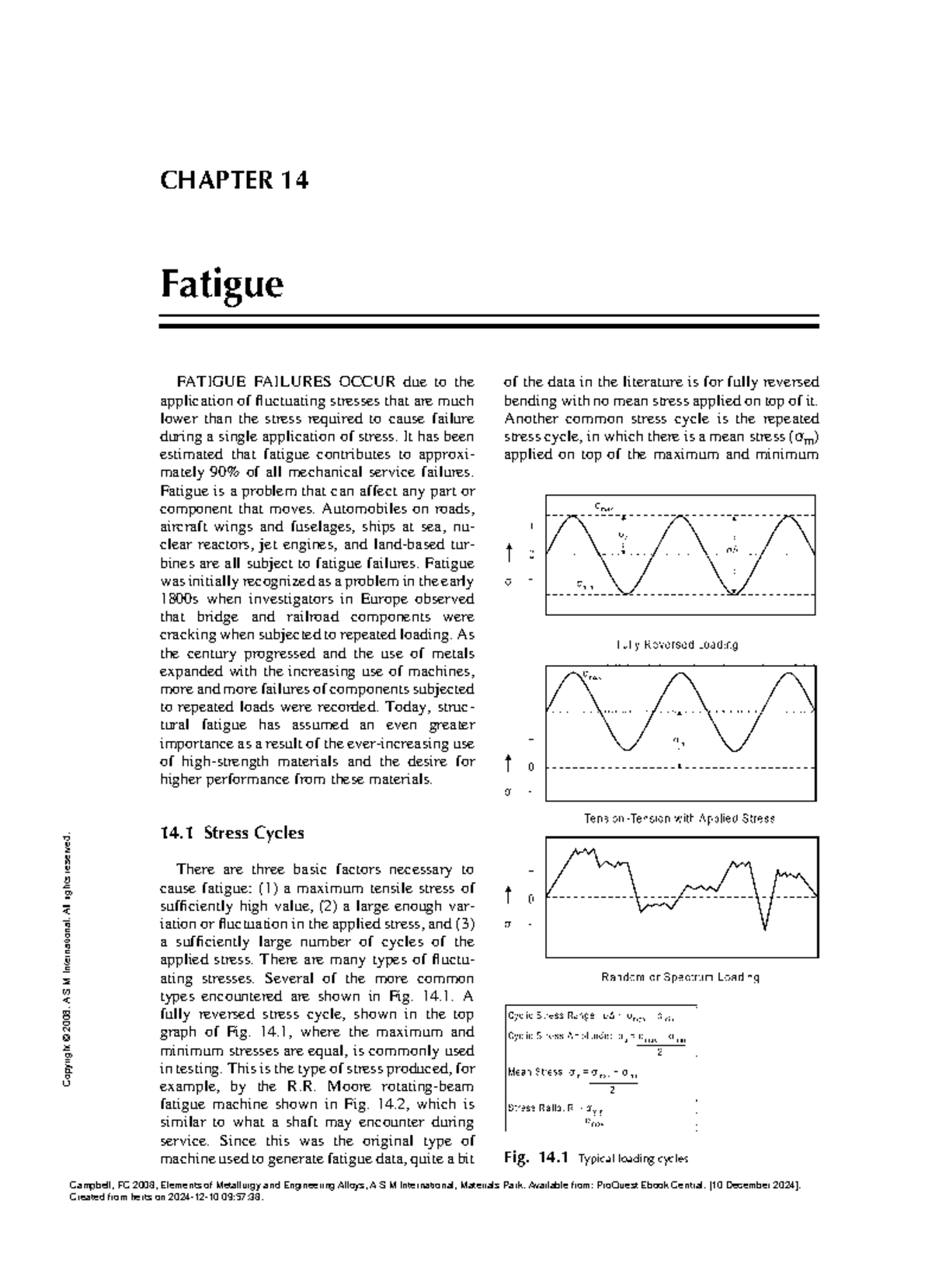Fatigue Analysis and Design Methodologies - Metallurgy 5224 Chapter 14 ...