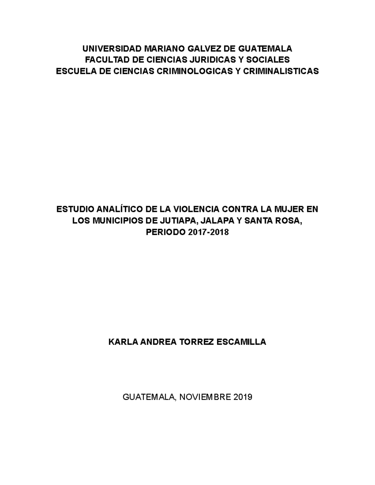 Estudio Analítico de la Violencia contra la Mujer en Jutiapa, Jalapa y Santa Rosa - Tesis 2019 UMG - Document Preview