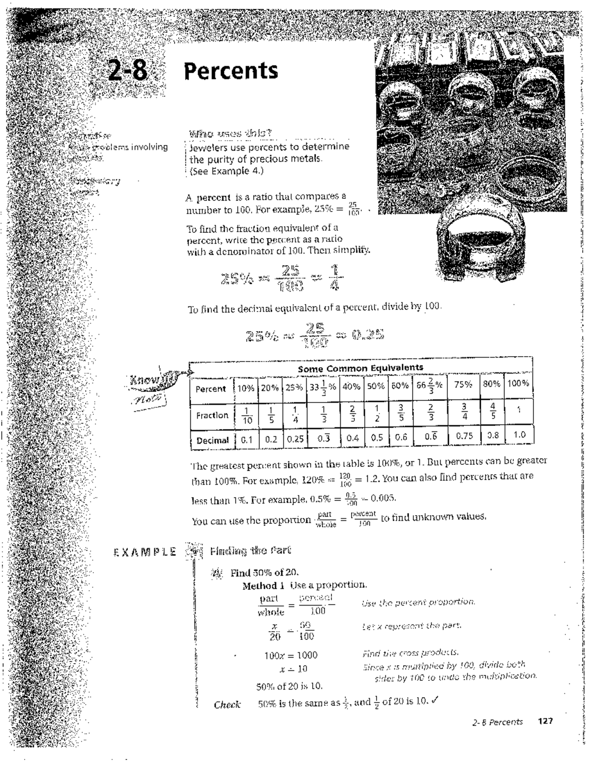 2.8 Percents - Chapter 2.8 Algebra 1 Study Guide - Studocu