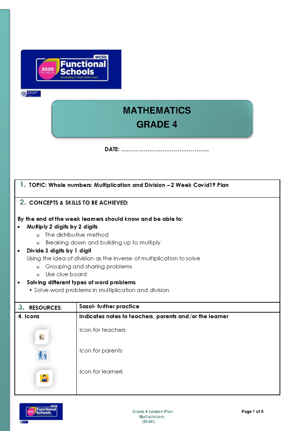 Grade 4 Math Lesson Plan: Multiplication & Division Insights (Term 2 ...
