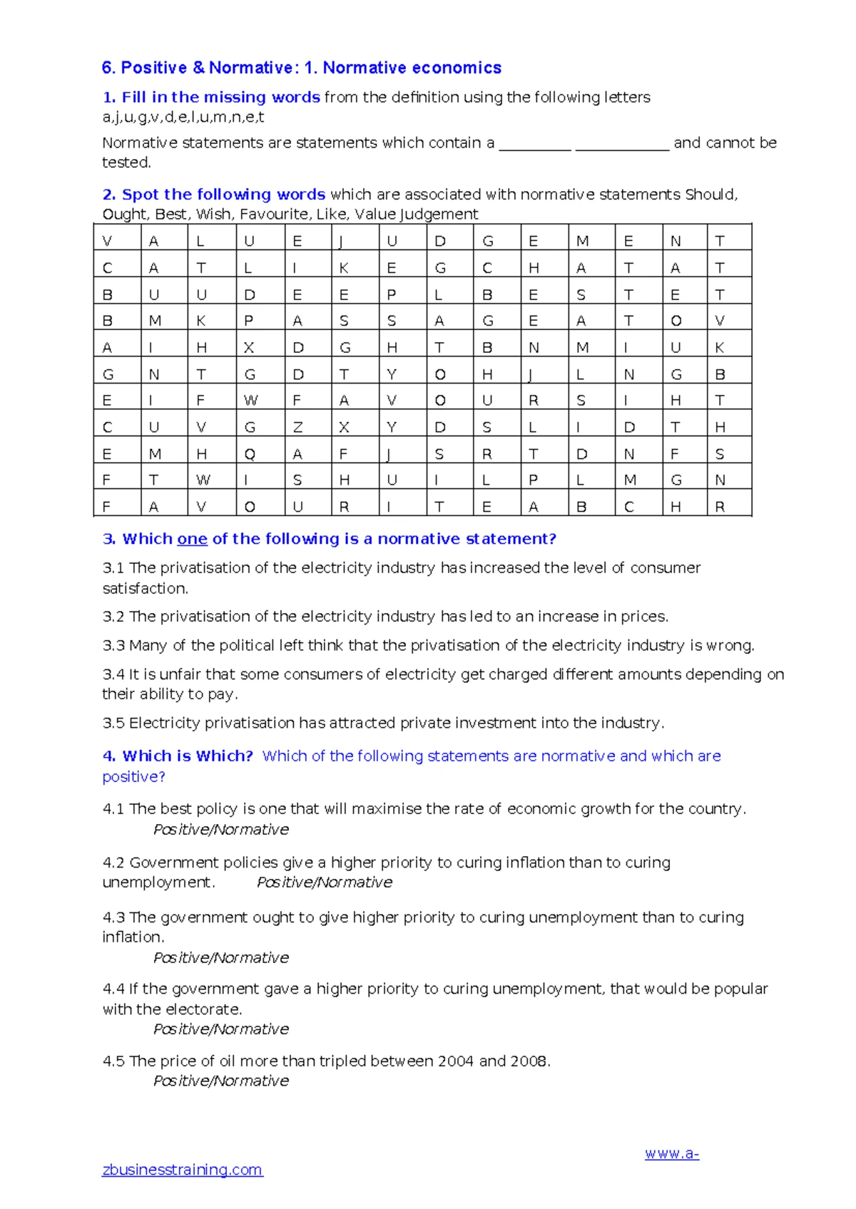 Positive vs Normative Statements: Analysis and Examples - Studocu