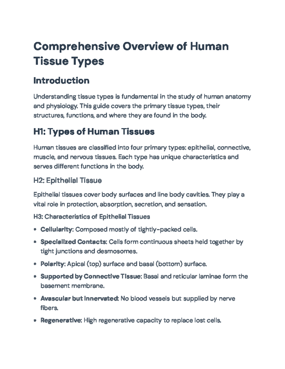 BODY TISSUE TYPES STRUCTURE FUNCTION visual data 8