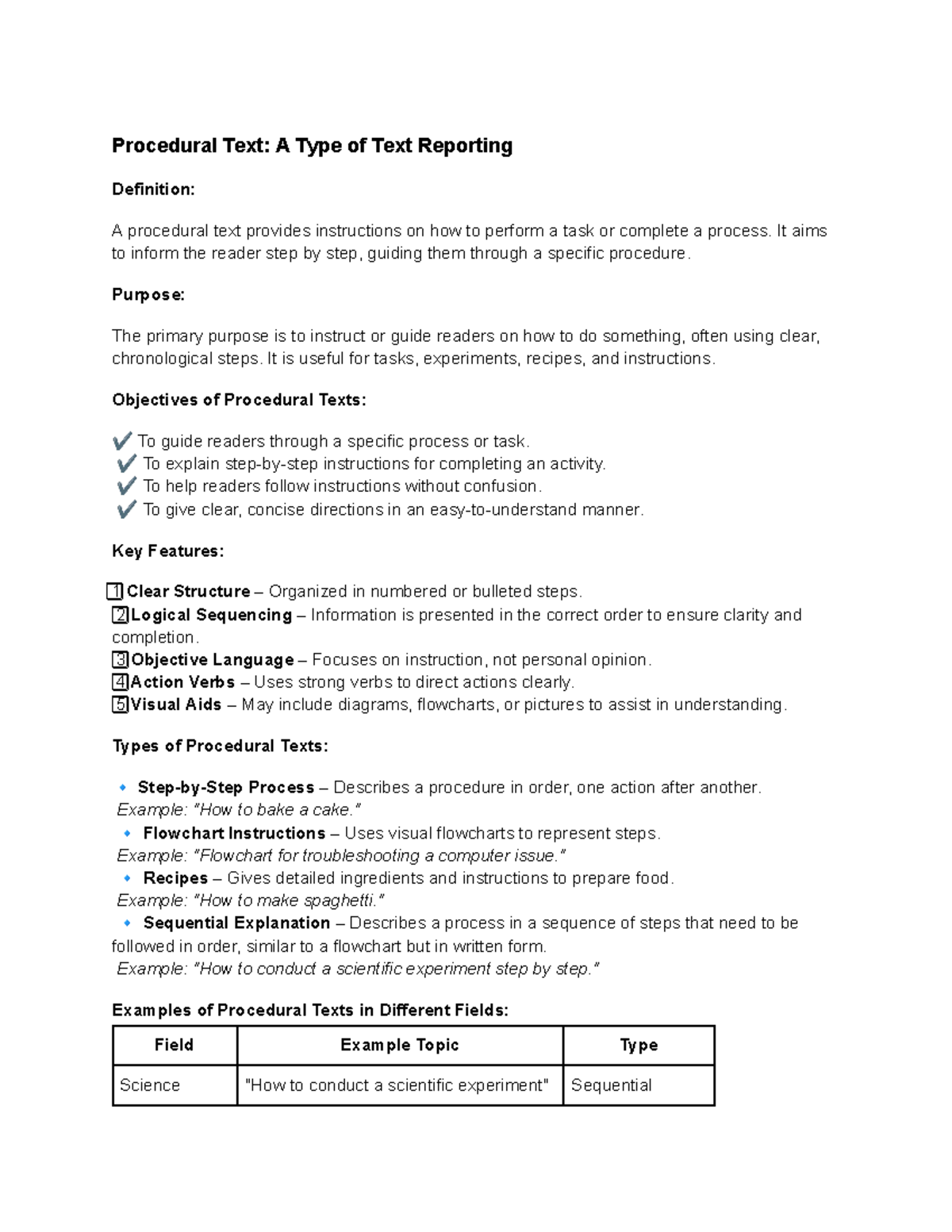 Procedural Text Overview: Key Features & Types Explained - Studocu