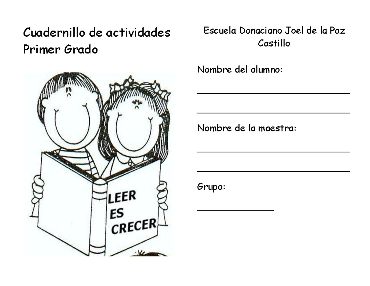 Cuadernillo de Actividades - Primer Grado ROY - Studocu