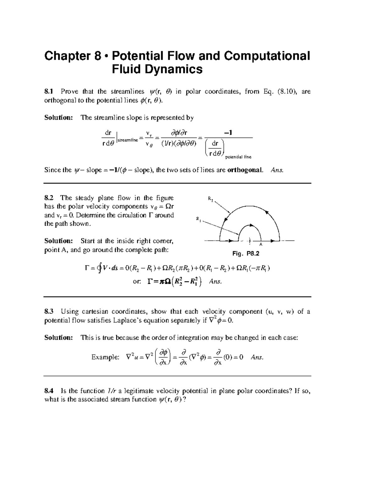 Chapter 8 • Potential Flow and CFD - Chapter 8 • Potential Flow and ...