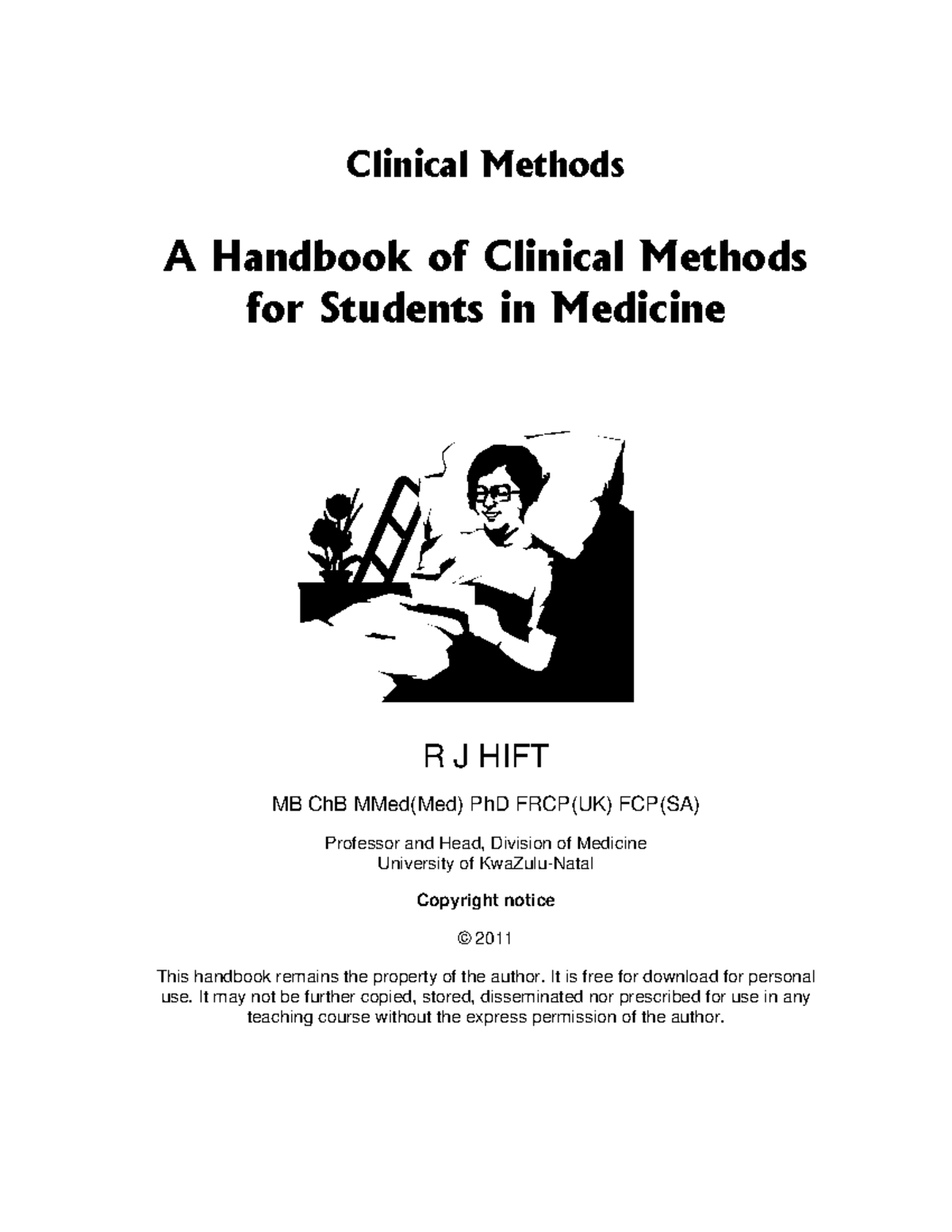Clinical Methods Handbook: A Guide for Medical Students (R J Hift ...