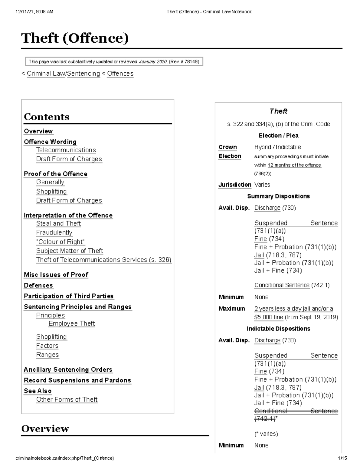 Criminal Law Exam Notes: Theft (Offence) - Course Code CL101 - Studocu