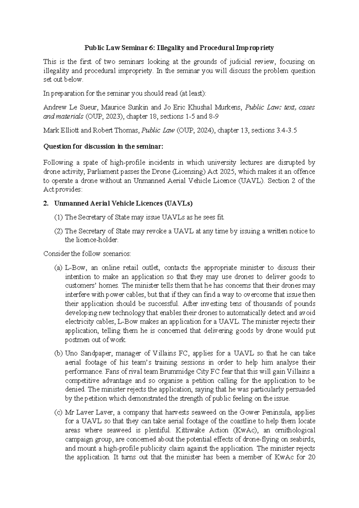Public Law Seminar 6: Judicial Review on Illegality & Procedural Issues ...