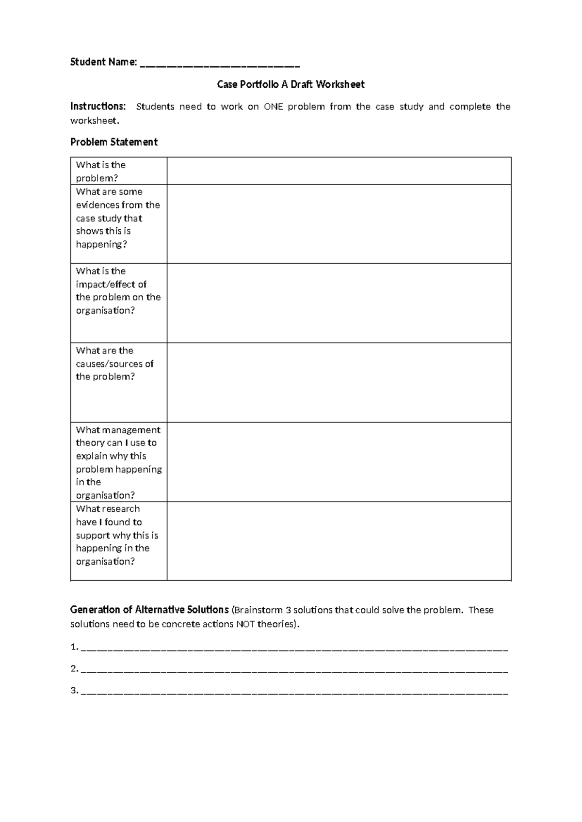 B - Case Portfolio Draft Worksheet - Student Name ...