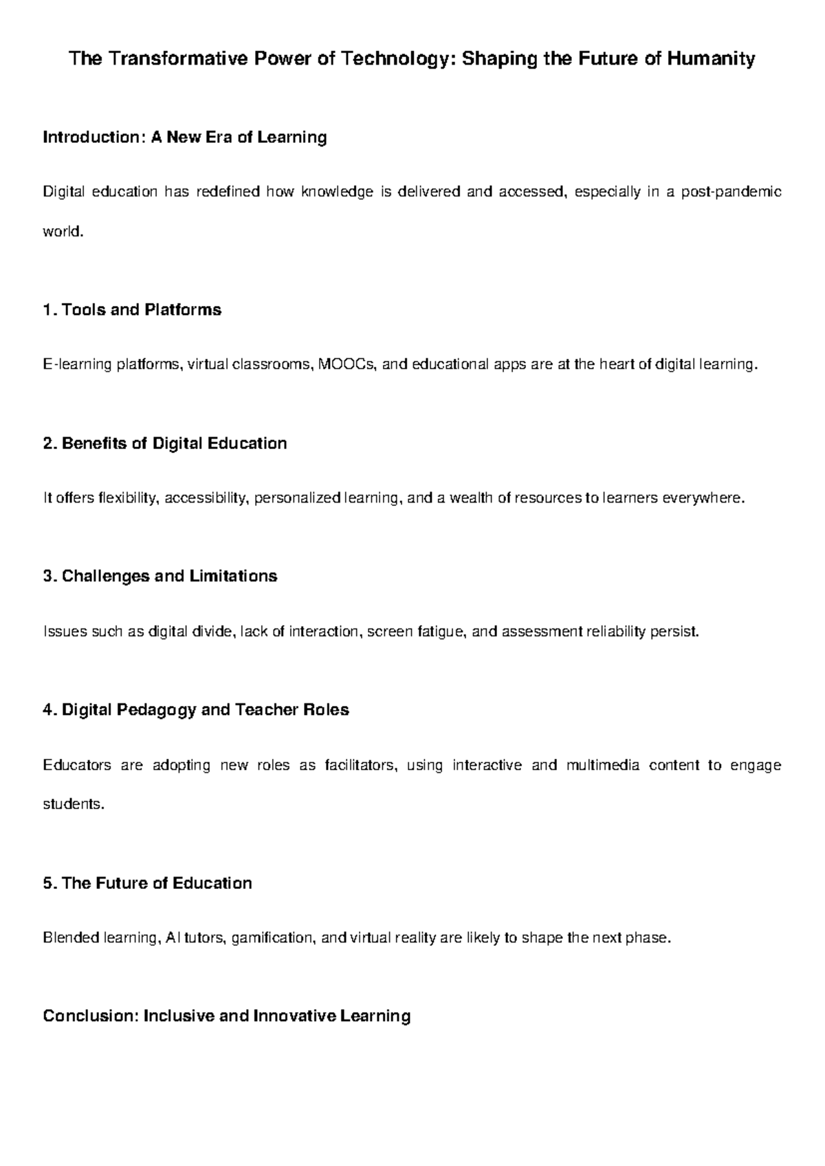 Digital Education: Transforming Learning in the 21st Century - Studocu