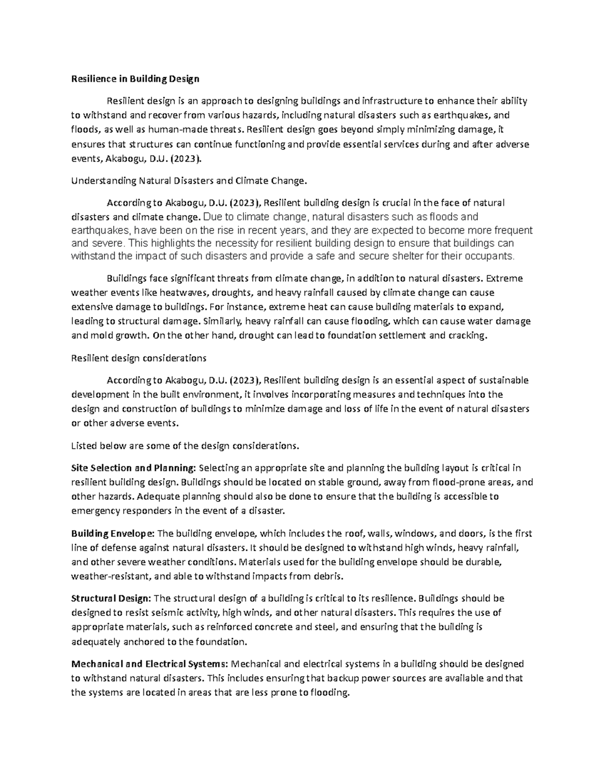 Resilience in building design - Resilience in Building Design Resilient ...