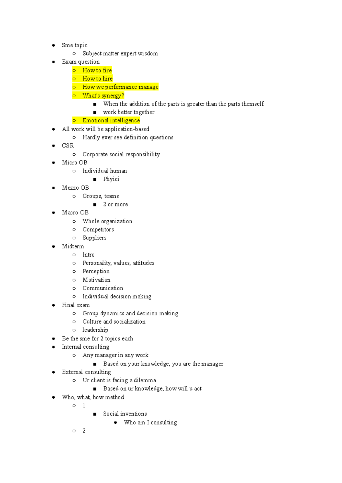 OB 101: Chapter 1 Notes on Organizational Behavior Concepts - Studocu
