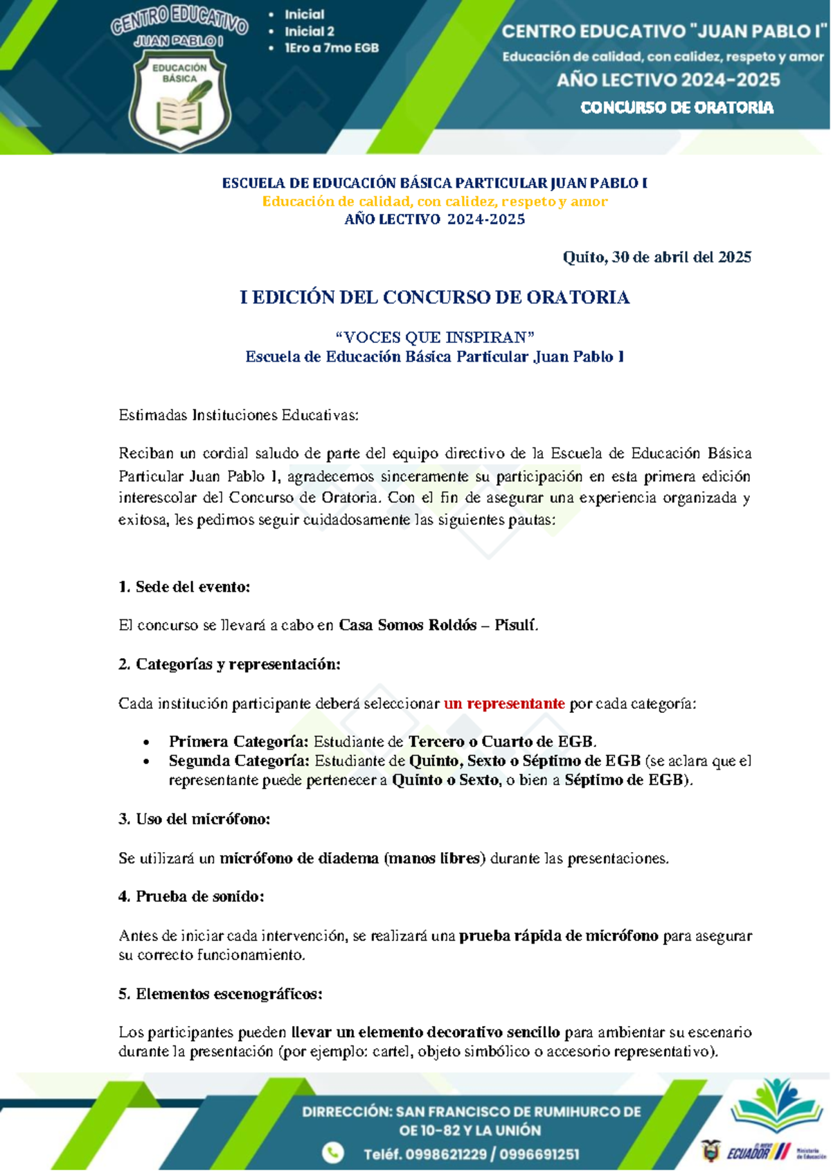 I Edición del Concurso de Oratoria - Voces que Inspiran 2025 - Studocu