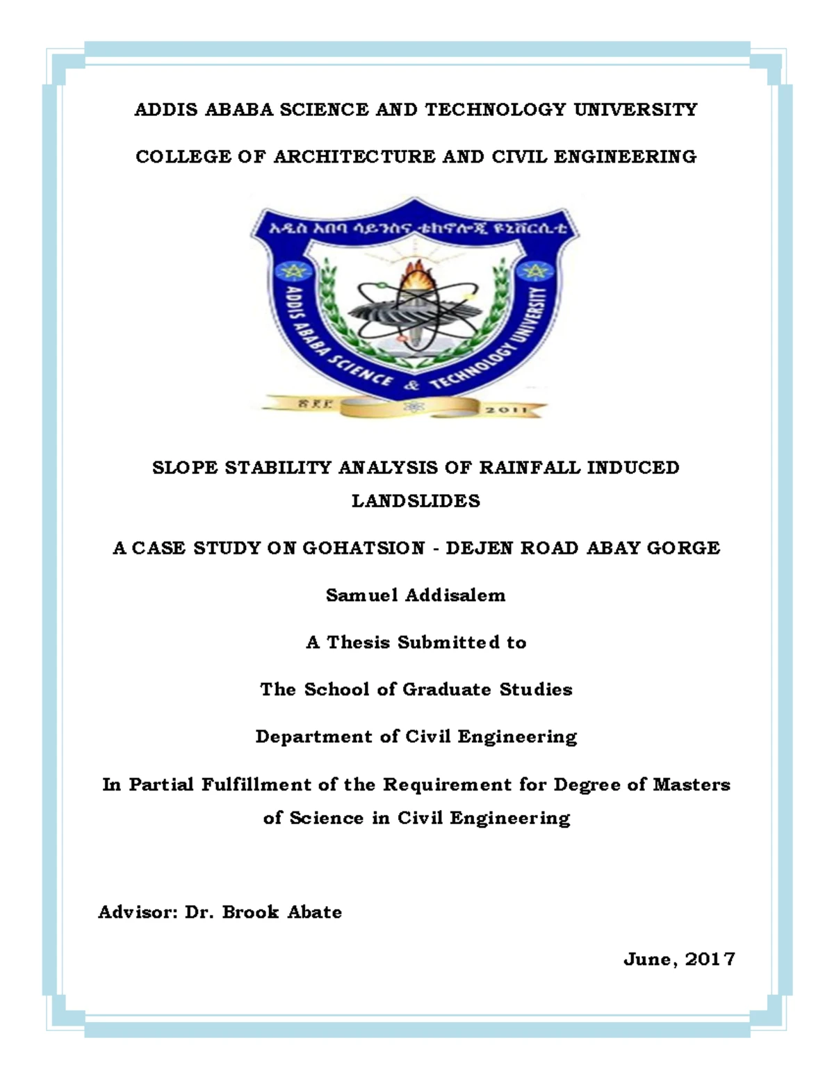 Ambo University B.Sc in Computer Science Transcript (1st-4th Year ...