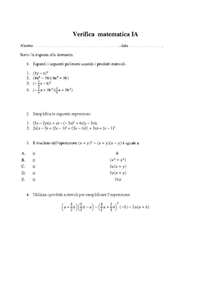 Matematica (Scienze Umane) - Economico Sociale - 1 - Liceo - Studocu