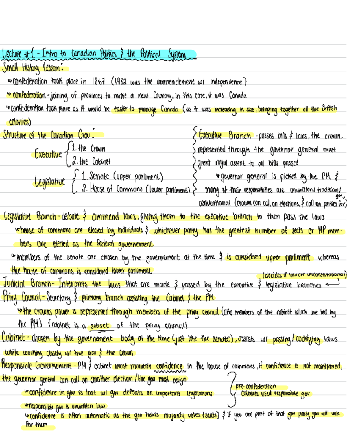 POL214 Notes - Lecture 1 Intro to Canadian Politics the Political ...
