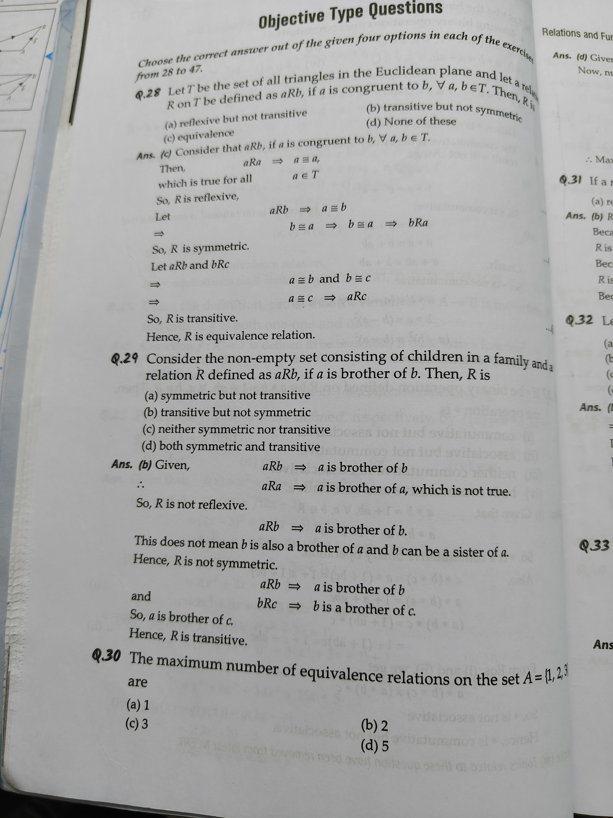 Objective Type Questions on Relations and Functions (MATH 12) - Studocu