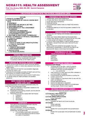 W1 - Nursing Process - Health Assessment - January 23, 2023 | Week 1 ...