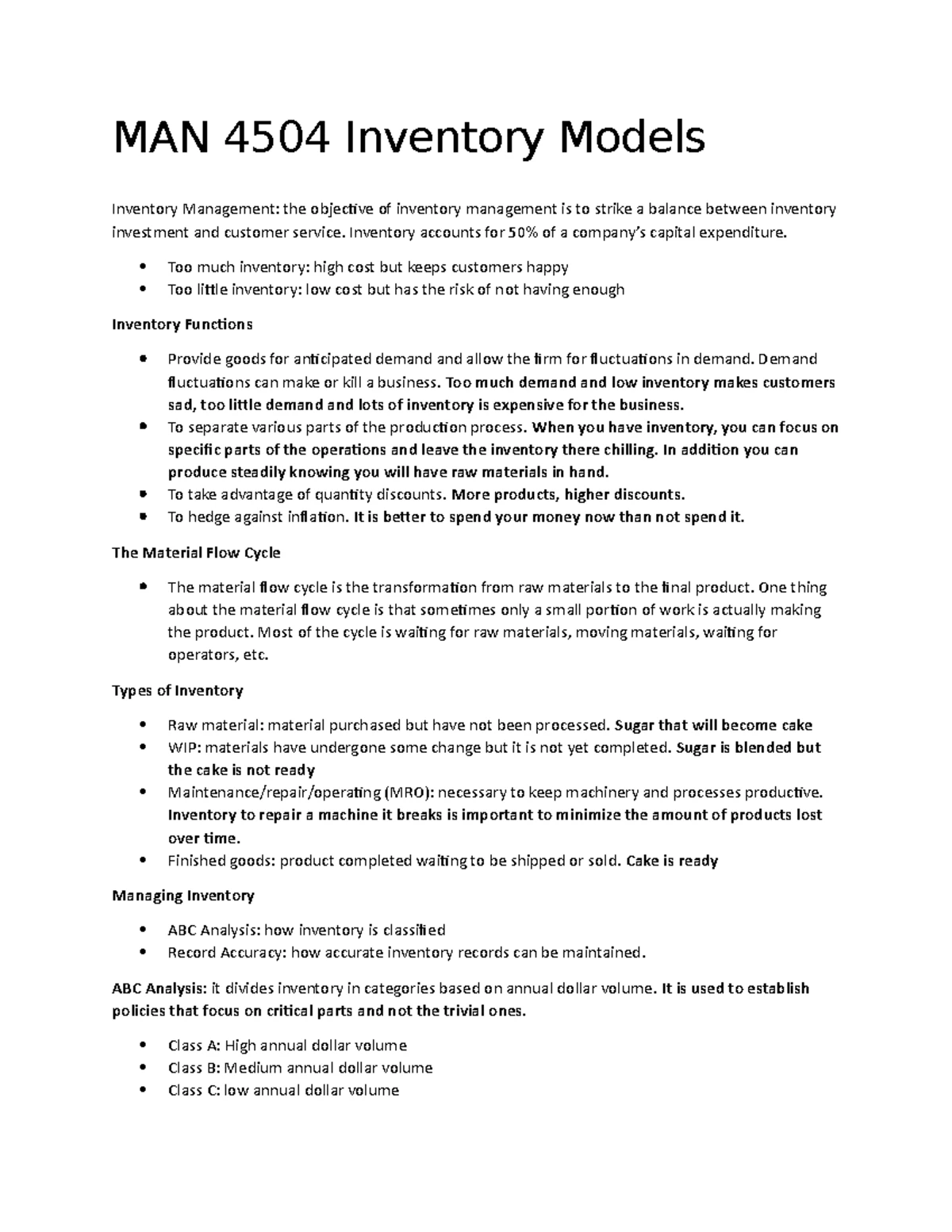 Inventory Models - 1. Continuous Review Model Update stock level after ...