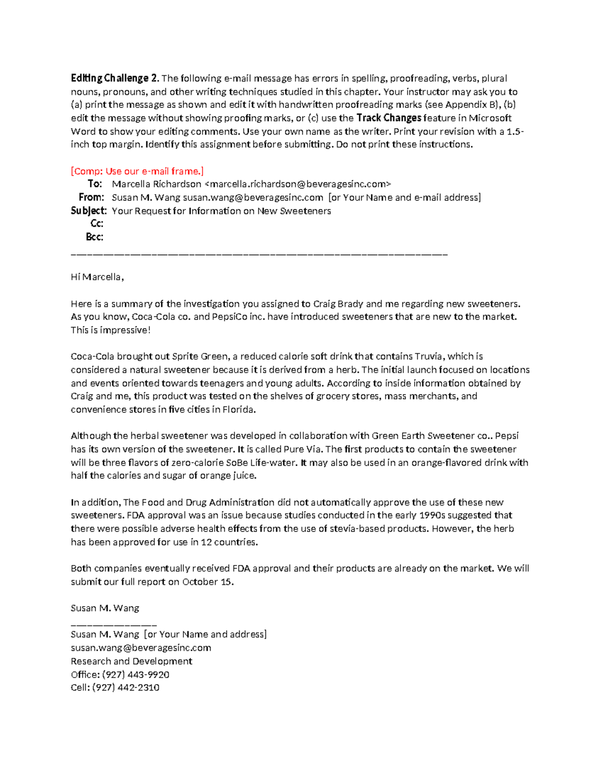Ch02 Editing Challenge 2: Proofreading and Revision Assignment - Studocu