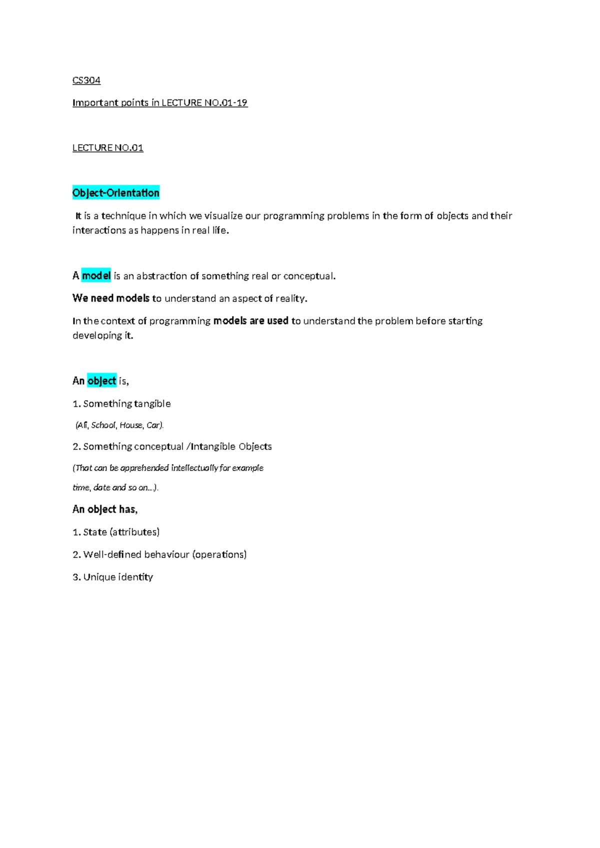 Mcq verfied - cs304 - Object Oriented Programming - Studocu