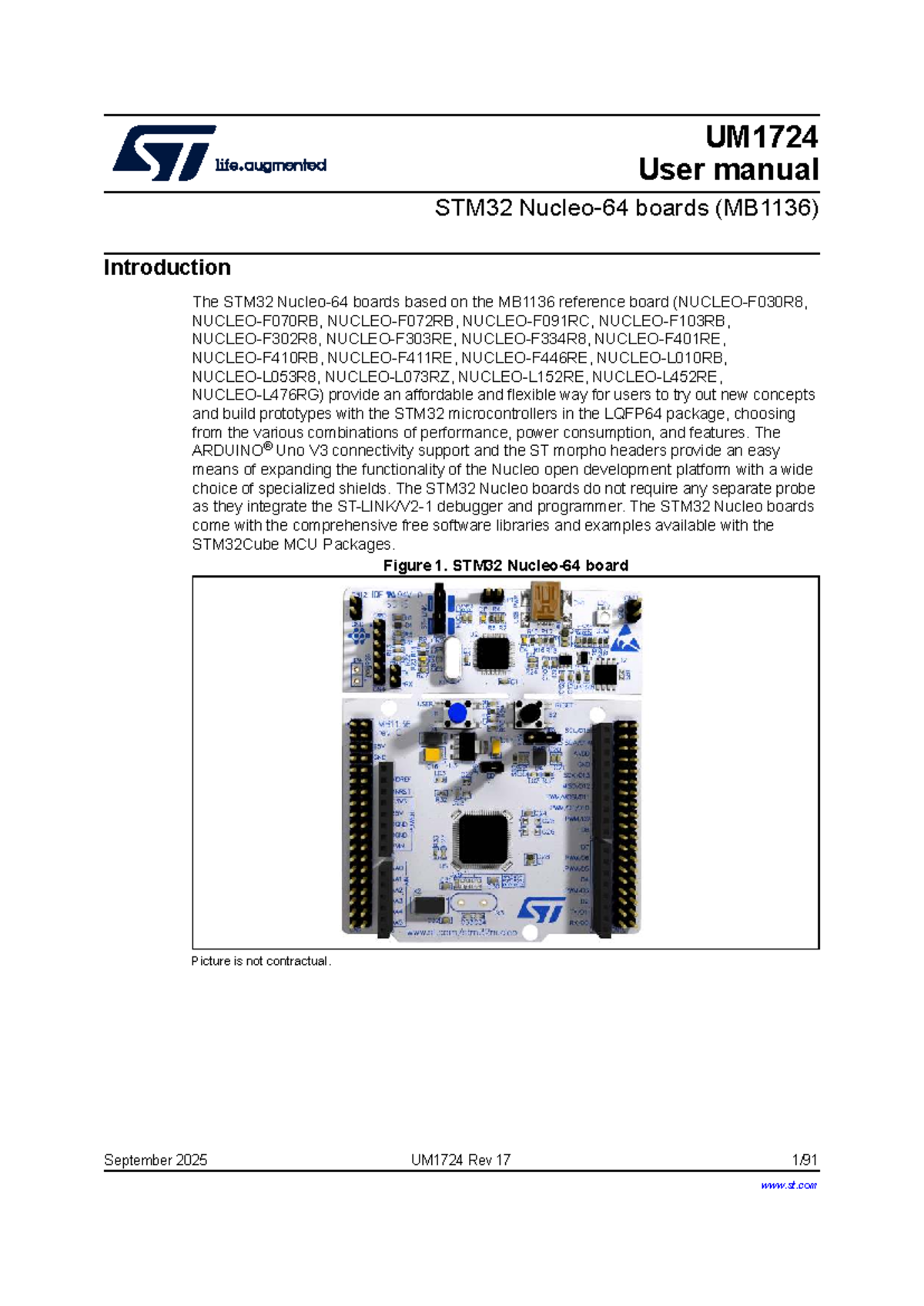 UM1724 STM32 Nucleo 64 Boards (MB1136) User Manual - Studocu