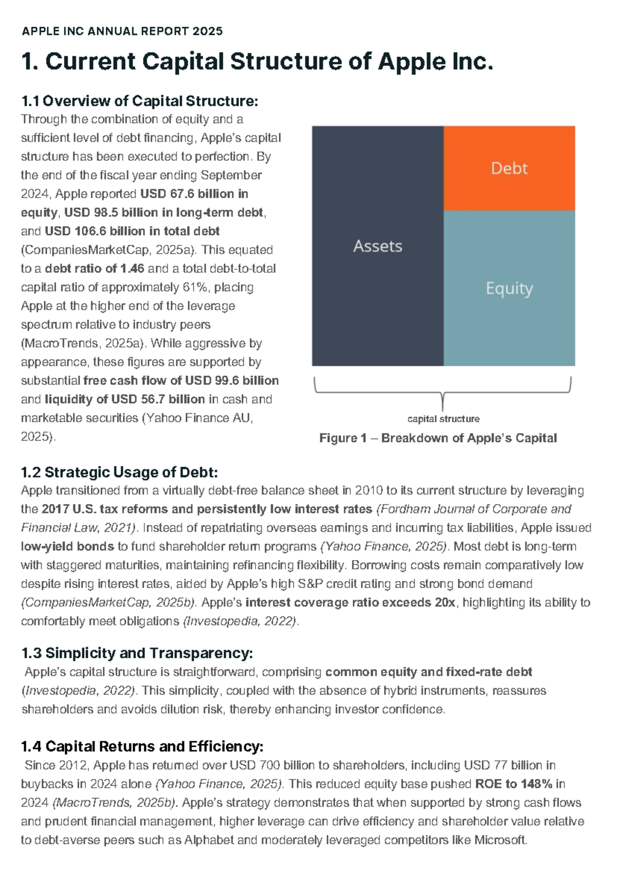 FINS2618 Apple Inc. Annual Report Analysis 2025 - Studocu