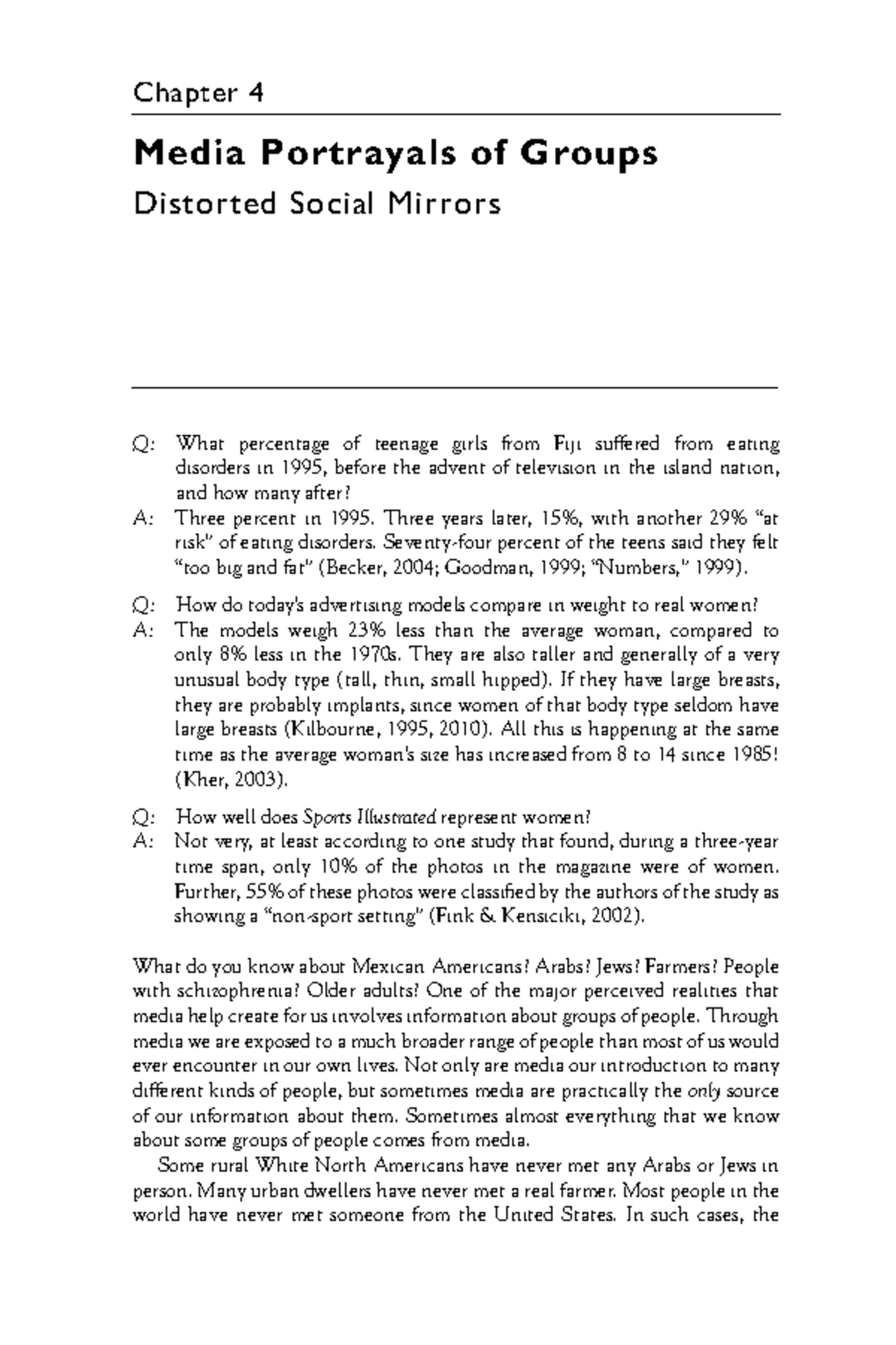 Chapter 4: Media Portrayals of Groups - Distorted Social Mirrors (CPSY ...