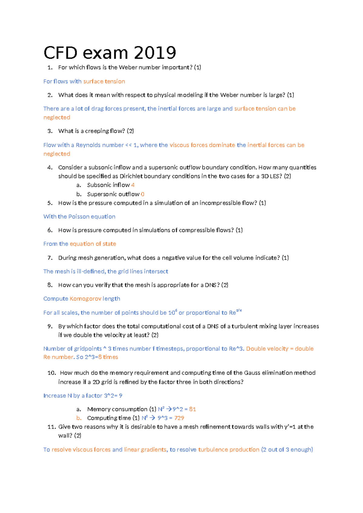 CFD Exam 2019: Key Concepts and Questions Explained - Studeersnel