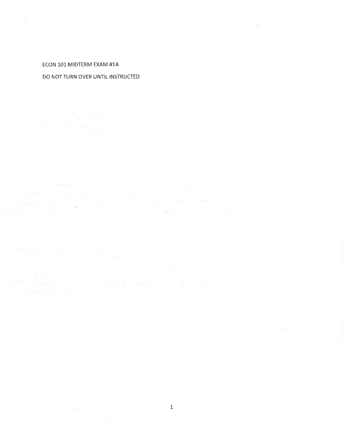 ECON 101 Midterm Exam Answer Key: Units 1-3, Version A - Studocu