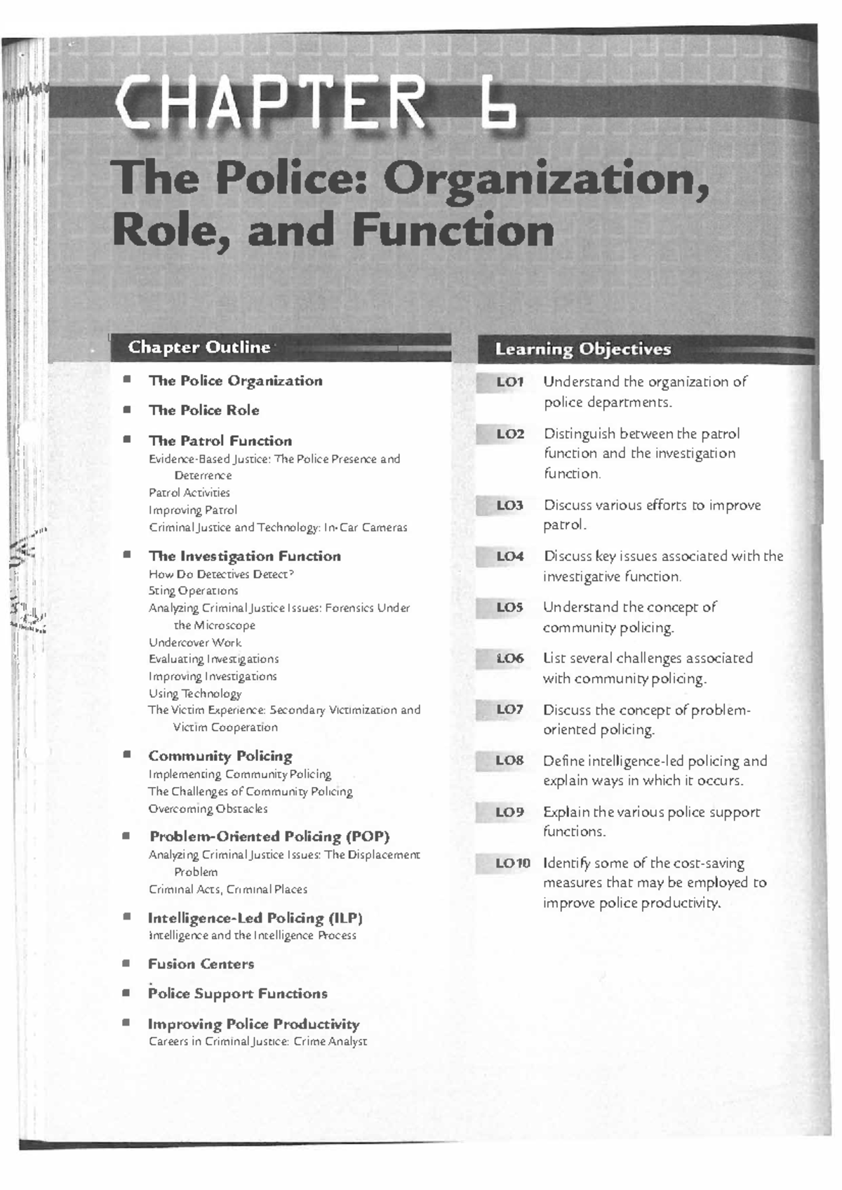 The Police: Organization, Role, and Function - Chapter Outline (CJ 101 ...