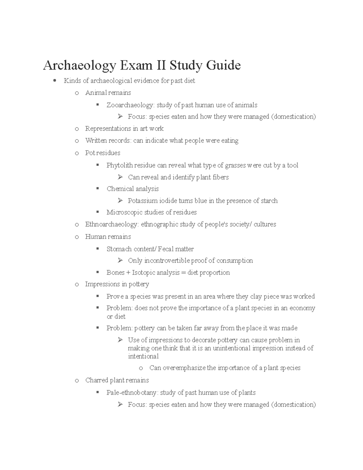 Archaeology Exam II Study Guide - Studocu