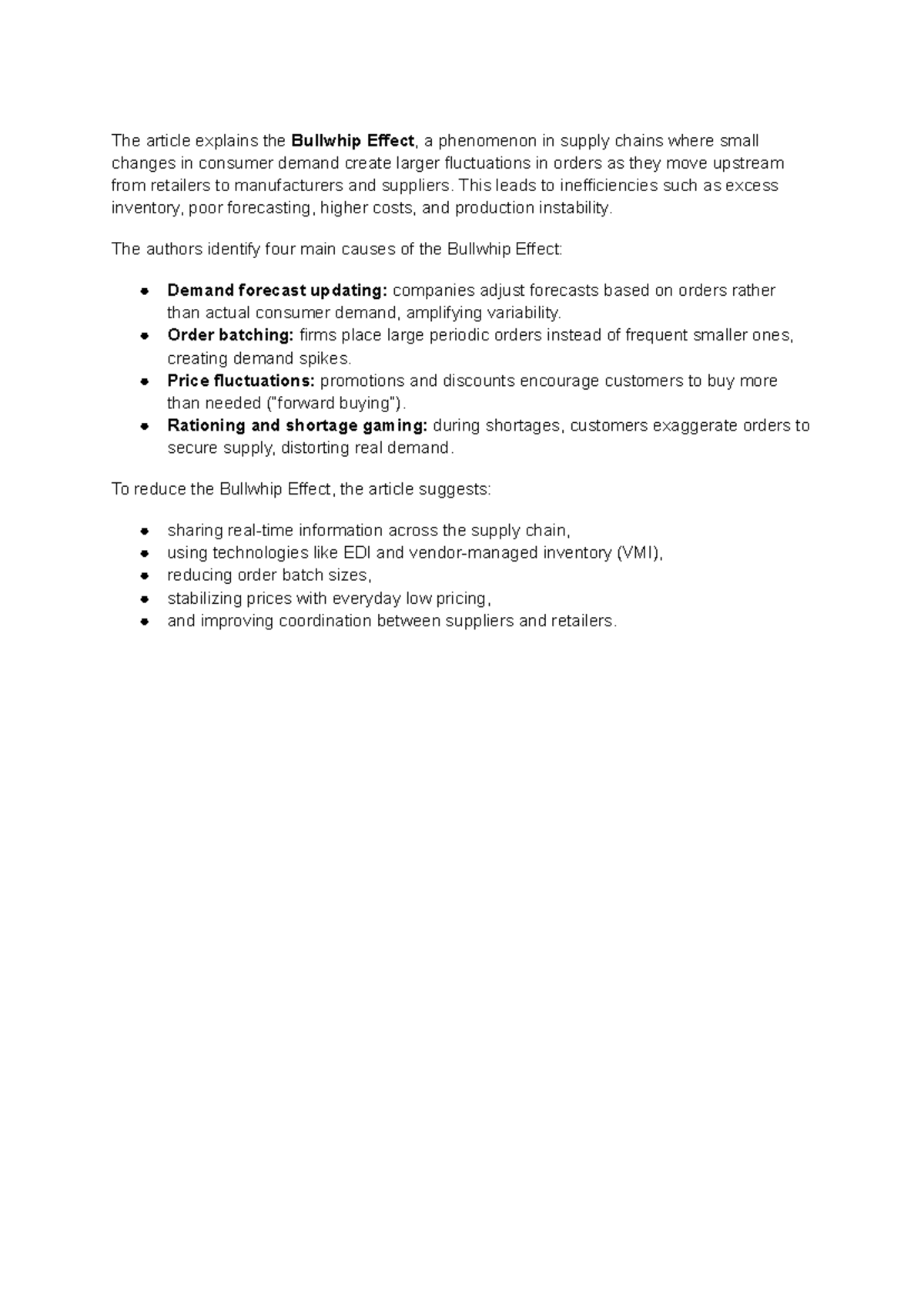 Int Logistics EE2 - Understanding the Bullwhip Effect in Supply Chains ...