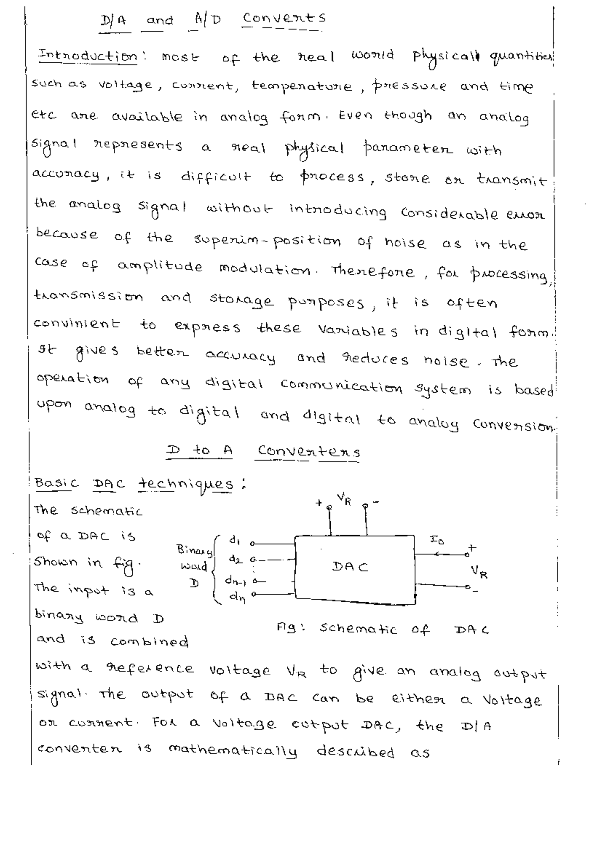 ADC and DAC Handwritten Notes for EE Course - Studocu