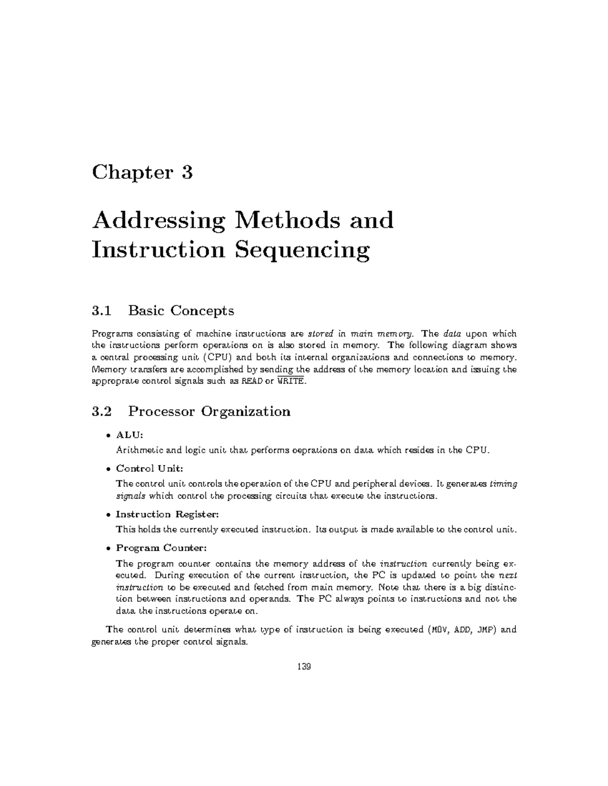 Chapter 3: Addressing Methods & Instruction Sequencing (CS101) - Studocu