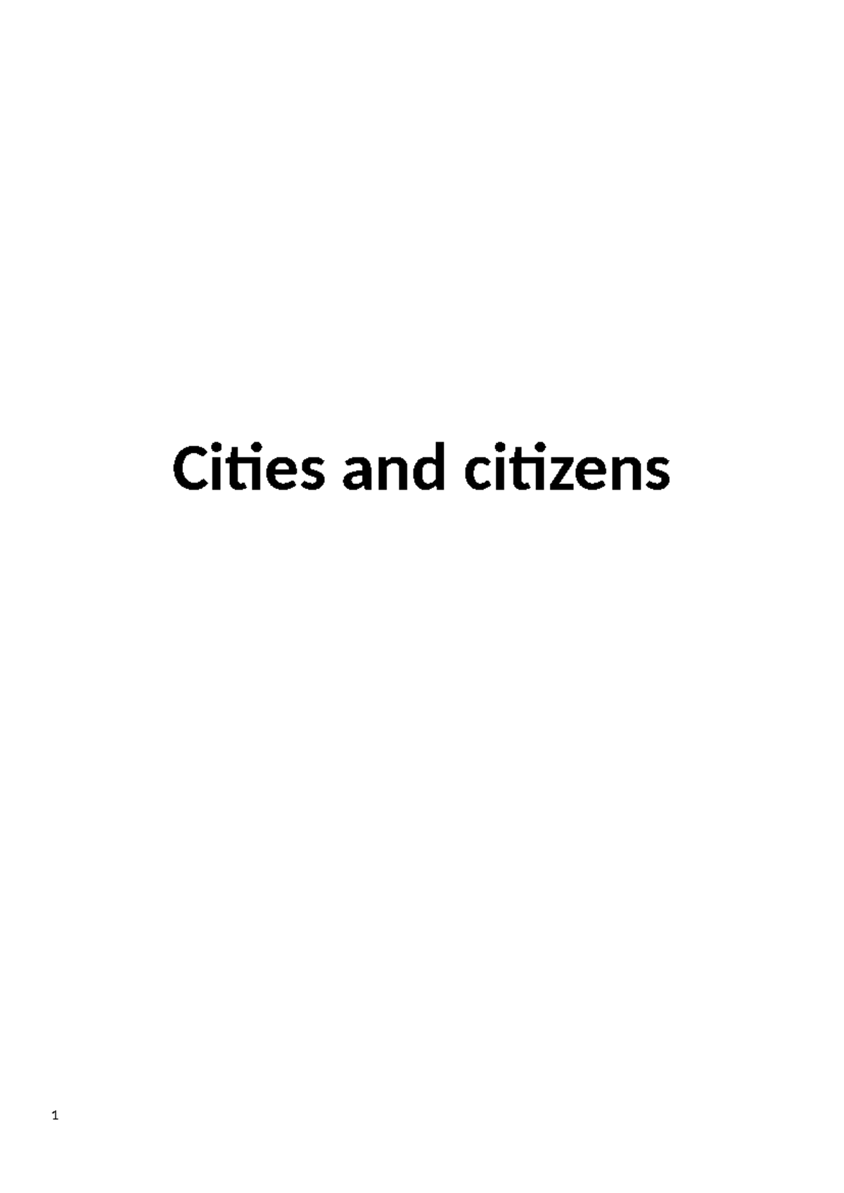 Urban History: Understanding Cities and Citizens in Context - Studocu