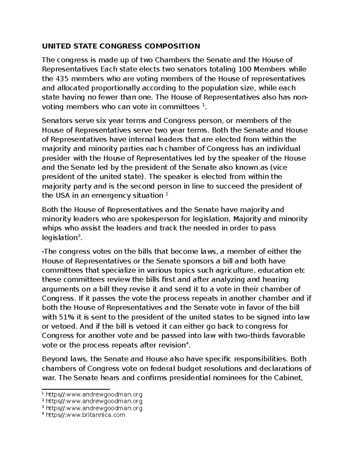 Constitutional Law 2: Final Exam on U.S. Congress Composition - Studocu