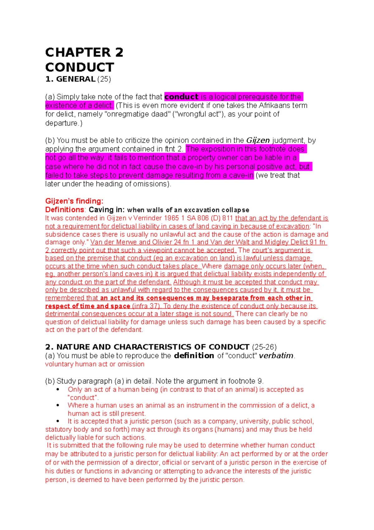 DLR Notes 4: Exam Insights on Wrongfulness in Delict Law - Studocu