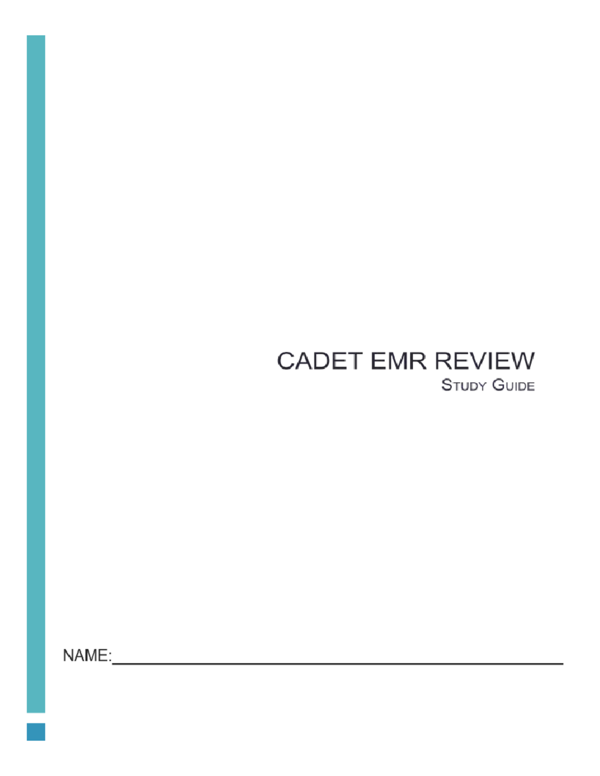 Cadet EMR Review: Cardiac & Pediatric Emerg Procedures - Studocu