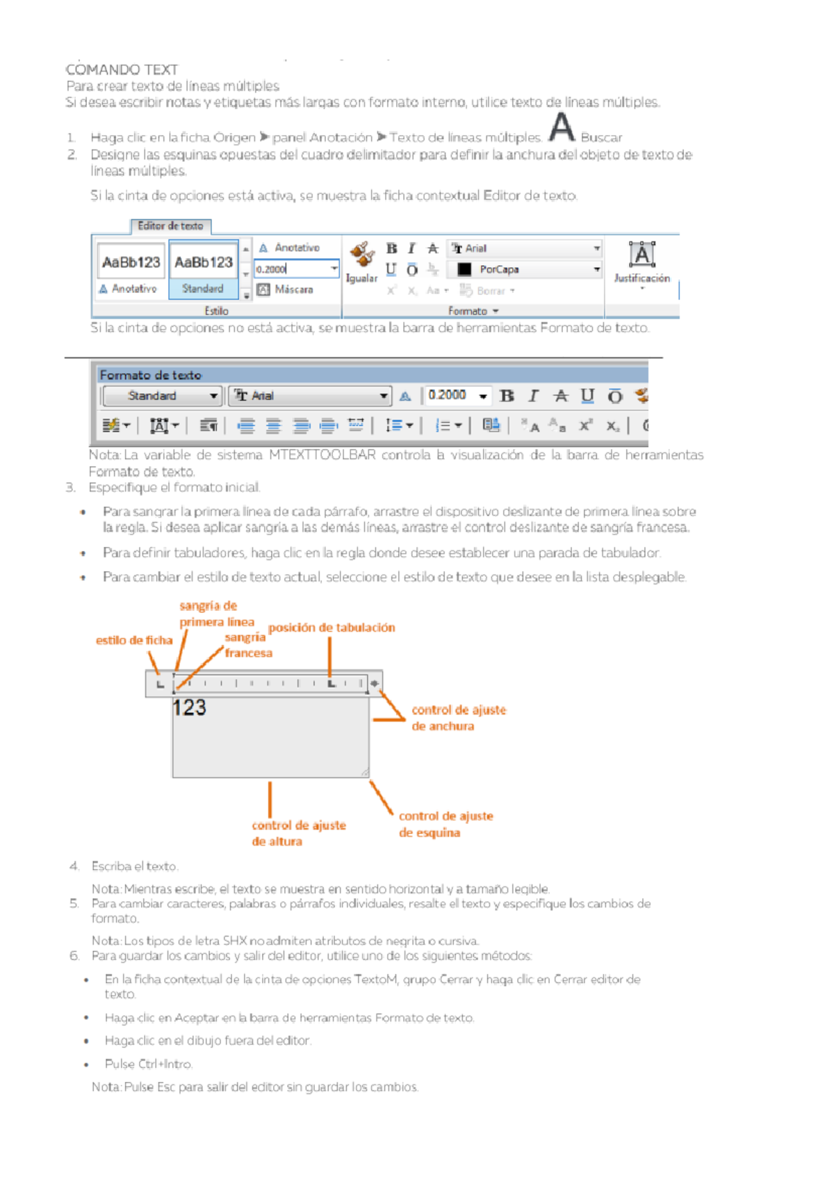 Guía de uso del comando TEXT en AutoCAD para múltiples líneas - Studocu