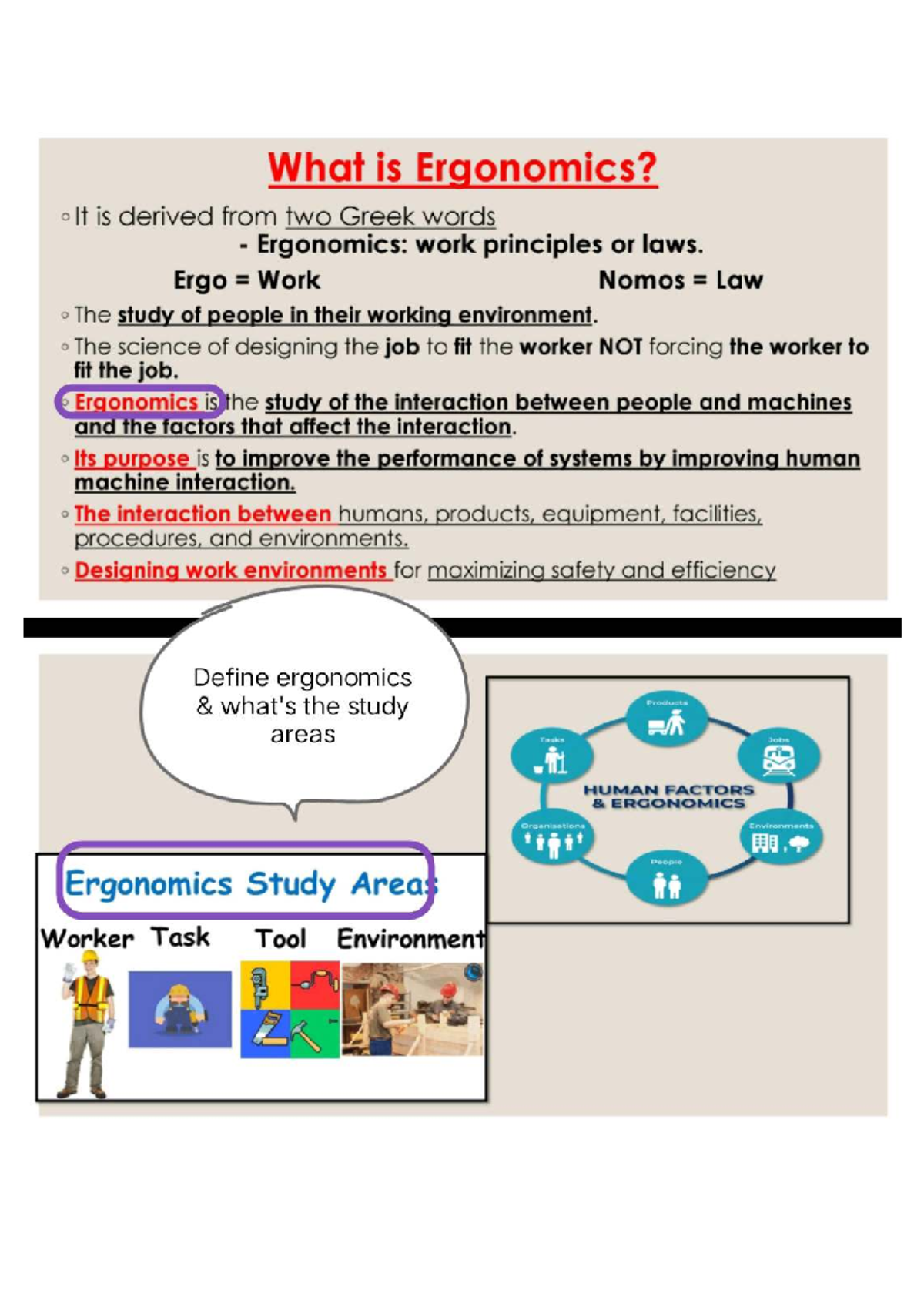 Ergonomics Quiz: Understanding Human Factors and Work Design - Studocu