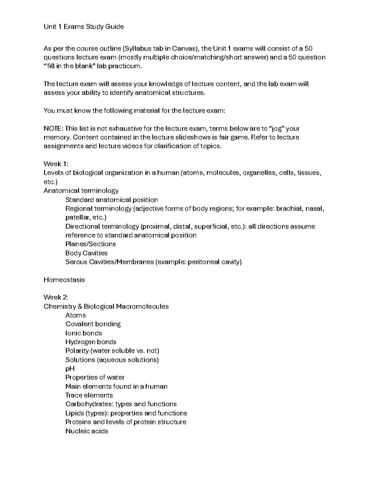 Unit 1 Exams Study Guide - Studocu