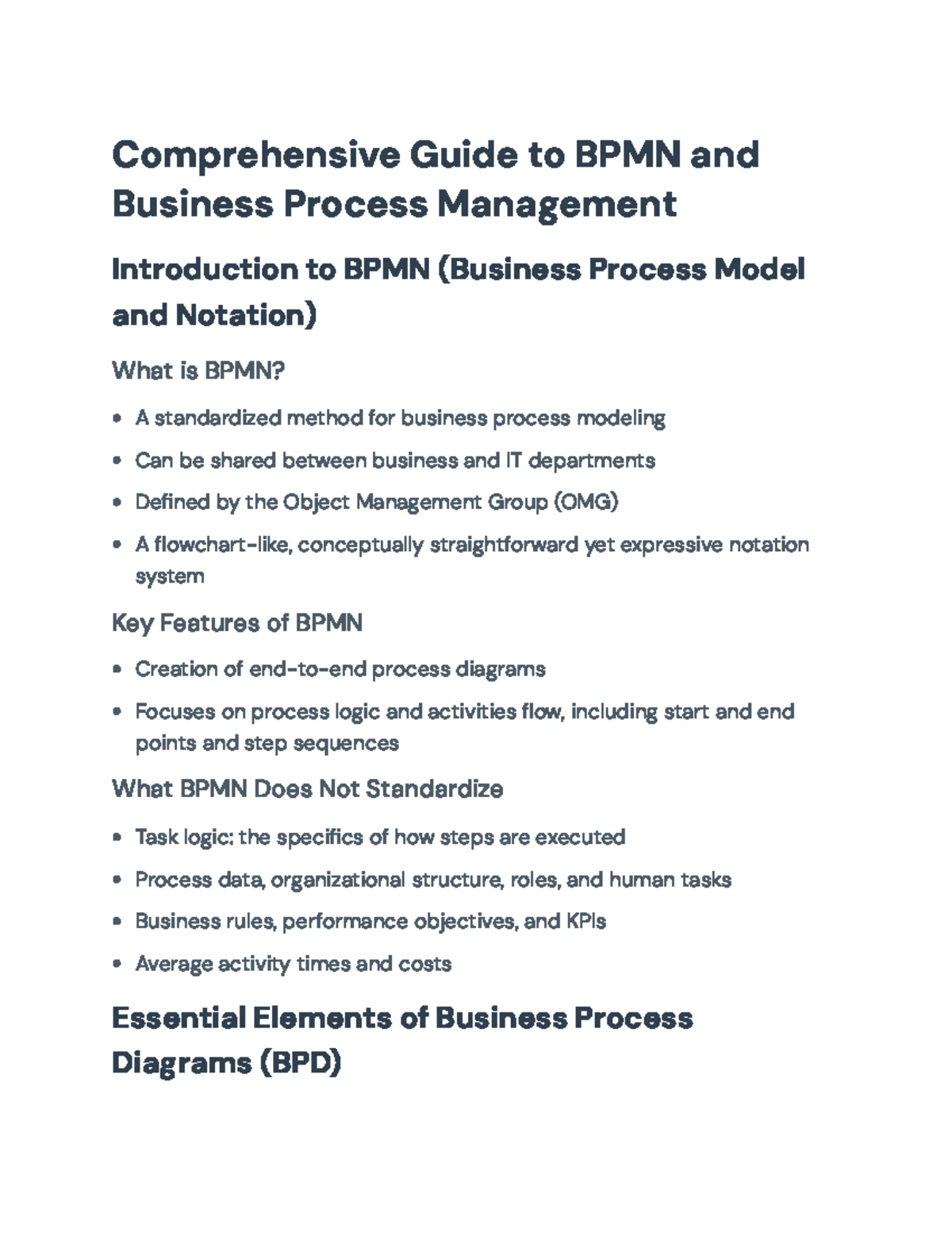 Advanced BPMN Concepts Summary for Course Code BPMN-301 - Studocu